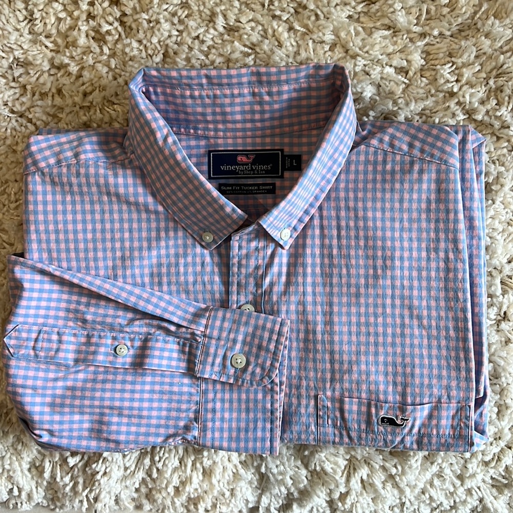 Vineyard Vines long sleeve slim fit tucker button down shirt
